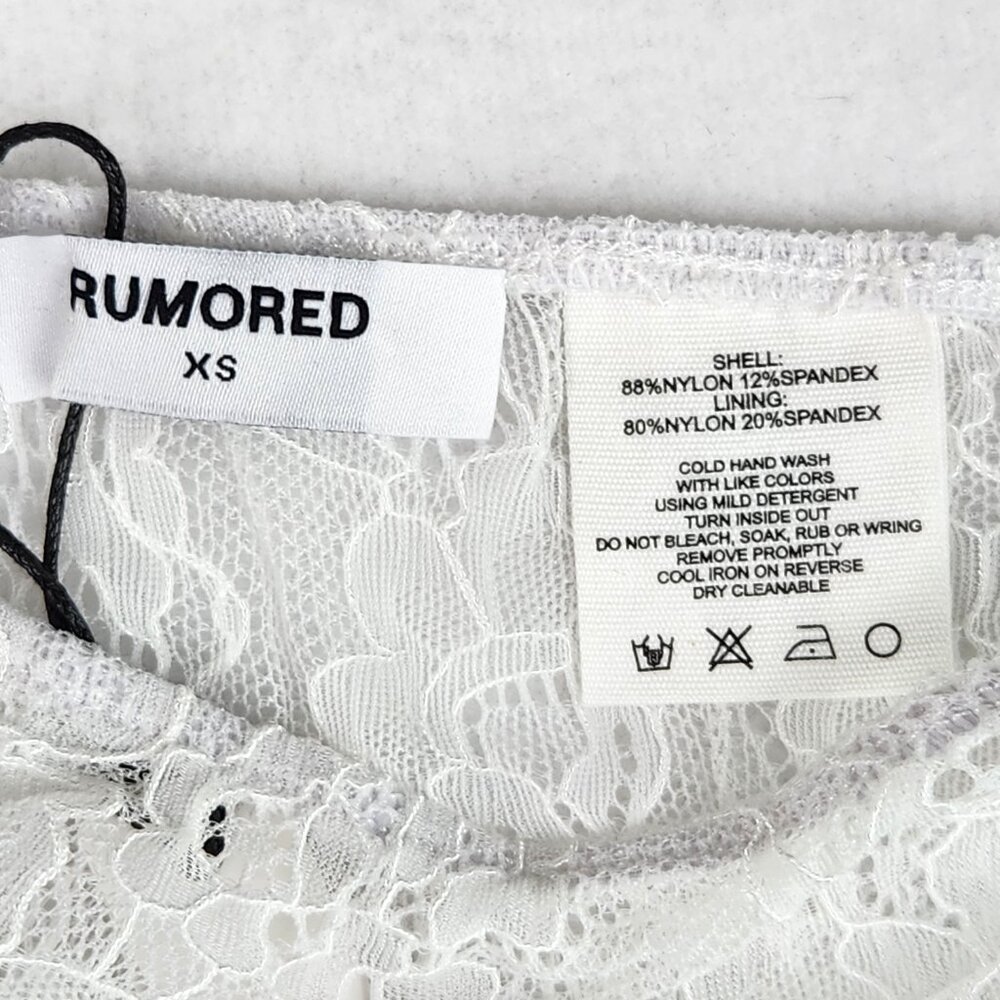 Rumored Womens Smitten High Cut Brief Lace Panty Size XS White Lace NWT - Picture 3 of 7